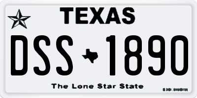TX license plate DSS1890