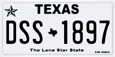 TX license plate DSS1897