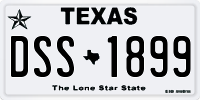 TX license plate DSS1899