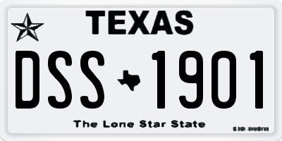 TX license plate DSS1901