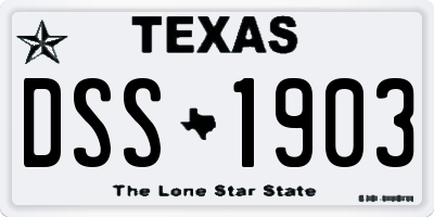TX license plate DSS1903