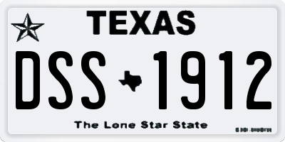 TX license plate DSS1912