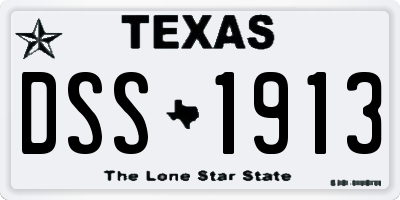 TX license plate DSS1913