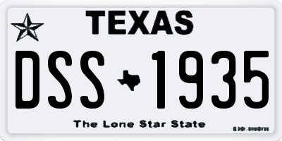 TX license plate DSS1935