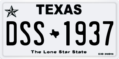 TX license plate DSS1937