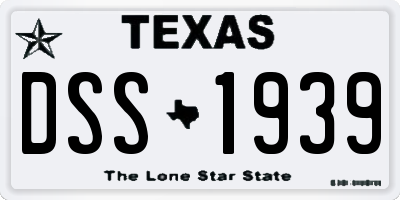 TX license plate DSS1939