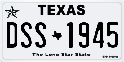 TX license plate DSS1945