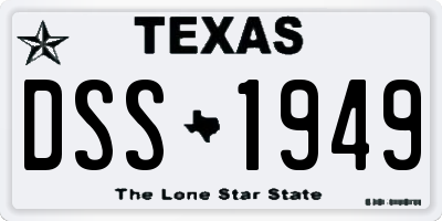 TX license plate DSS1949