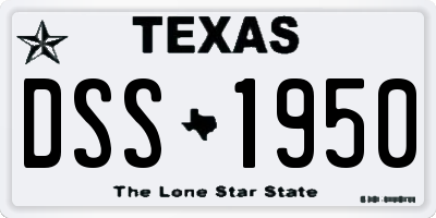 TX license plate DSS1950