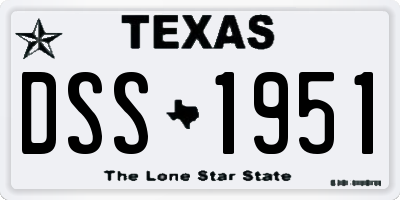 TX license plate DSS1951