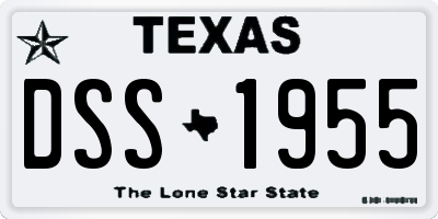 TX license plate DSS1955