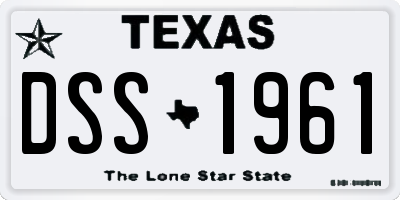 TX license plate DSS1961