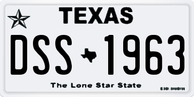 TX license plate DSS1963