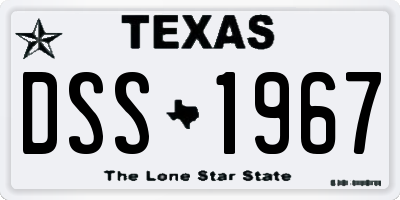 TX license plate DSS1967