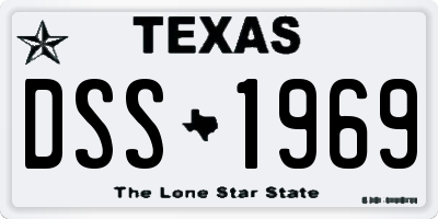 TX license plate DSS1969