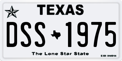 TX license plate DSS1975