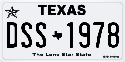TX license plate DSS1978