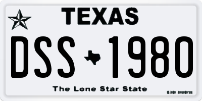 TX license plate DSS1980