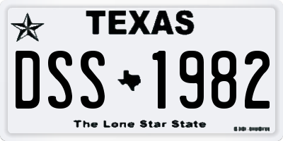 TX license plate DSS1982