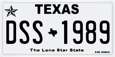 TX license plate DSS1989
