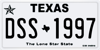 TX license plate DSS1997