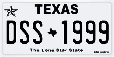 TX license plate DSS1999