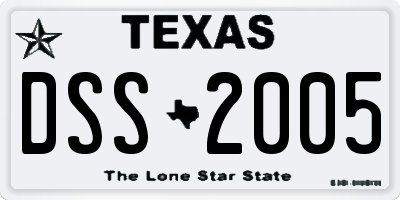 TX license plate DSS2005