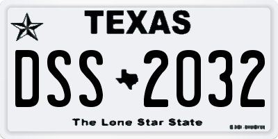 TX license plate DSS2032