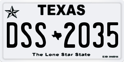 TX license plate DSS2035