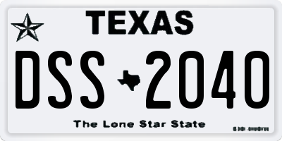 TX license plate DSS2040