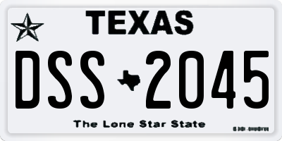 TX license plate DSS2045