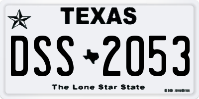 TX license plate DSS2053