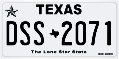 TX license plate DSS2071