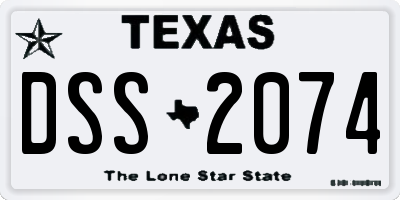TX license plate DSS2074