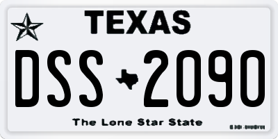 TX license plate DSS2090