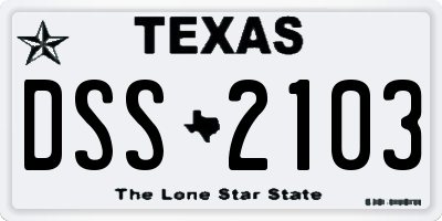 TX license plate DSS2103
