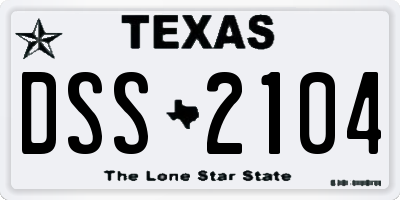 TX license plate DSS2104