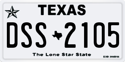 TX license plate DSS2105