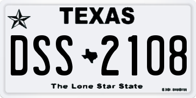 TX license plate DSS2108