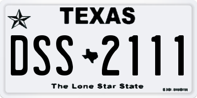 TX license plate DSS2111