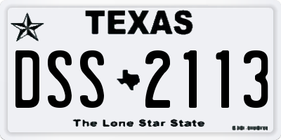 TX license plate DSS2113