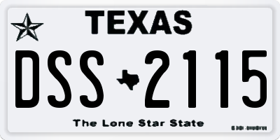 TX license plate DSS2115