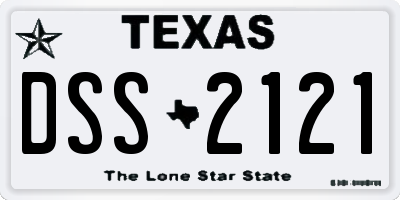 TX license plate DSS2121