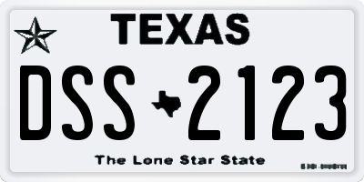 TX license plate DSS2123