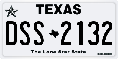 TX license plate DSS2132