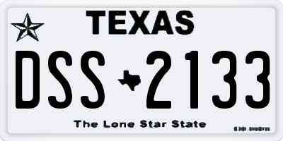TX license plate DSS2133