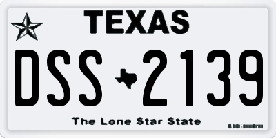 TX license plate DSS2139