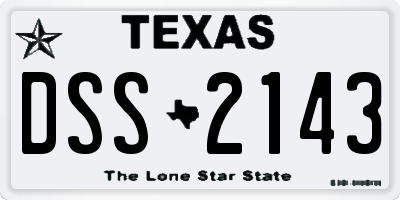 TX license plate DSS2143