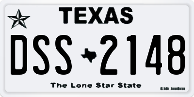 TX license plate DSS2148