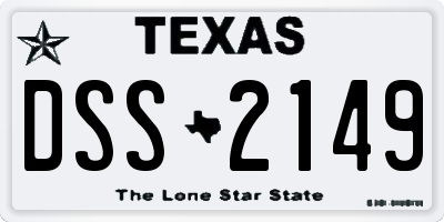 TX license plate DSS2149